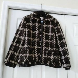 CHICOS Women's Tweed Fringe trim, Blazer Jacket M